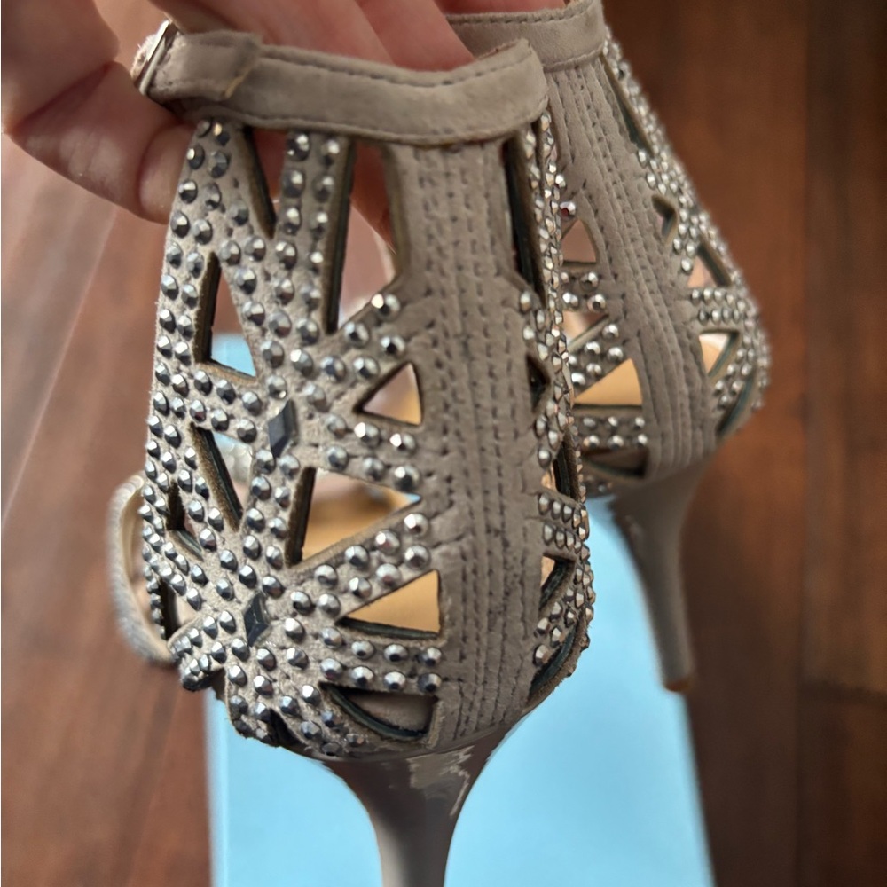 Antonio Melani Macall Chalk Jeweled Ankle-Strap Dress Heel
#9 - Picture 4 of 11